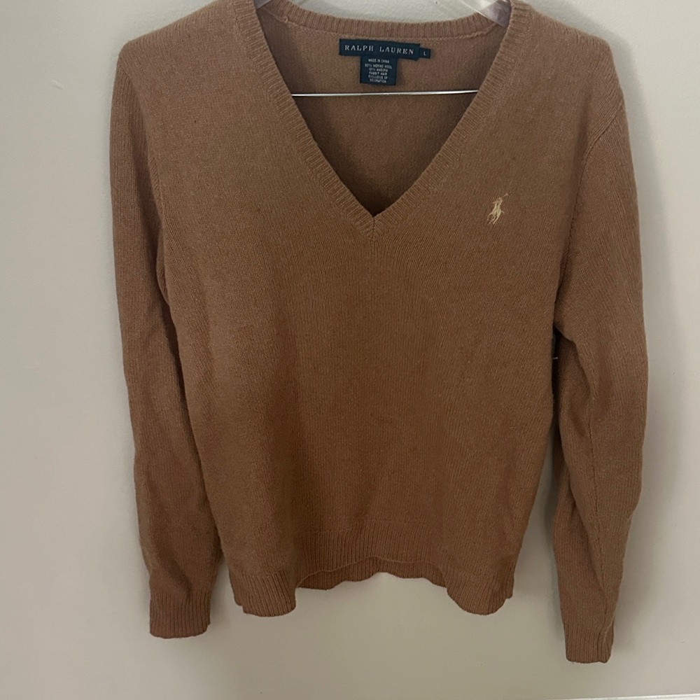 Ralph Lauren Tan V-Neck Sweater